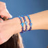 Sapphire | Silver | Firefly Glass Cross Bracelet